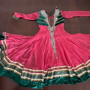 Indian pink green dress